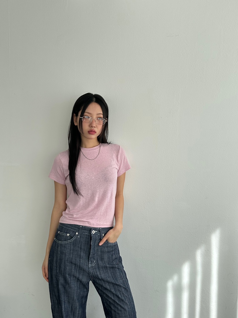 I MFACT韓國直郵㊣女裝新品人氣休閑熱賣推薦25春夏T恤亞麻I MFACTT恤圖色3