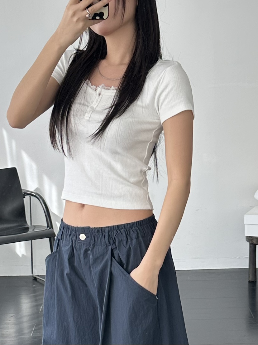 I MFACT韓國直郵㊣女裝新品25春夏人氣熱賣時尚推薦休閑T恤I MFACTT恤