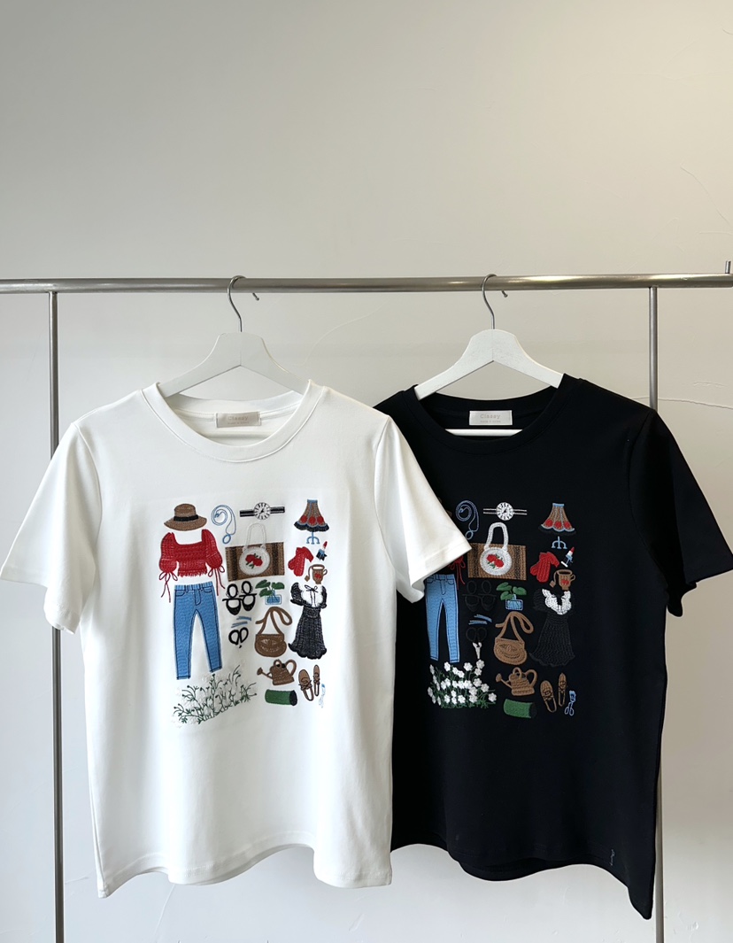 CLASSY-O直郵韓國代購㊣女裝新品人氣推薦熱賣休閑T恤刺繡CLASSY-OT恤