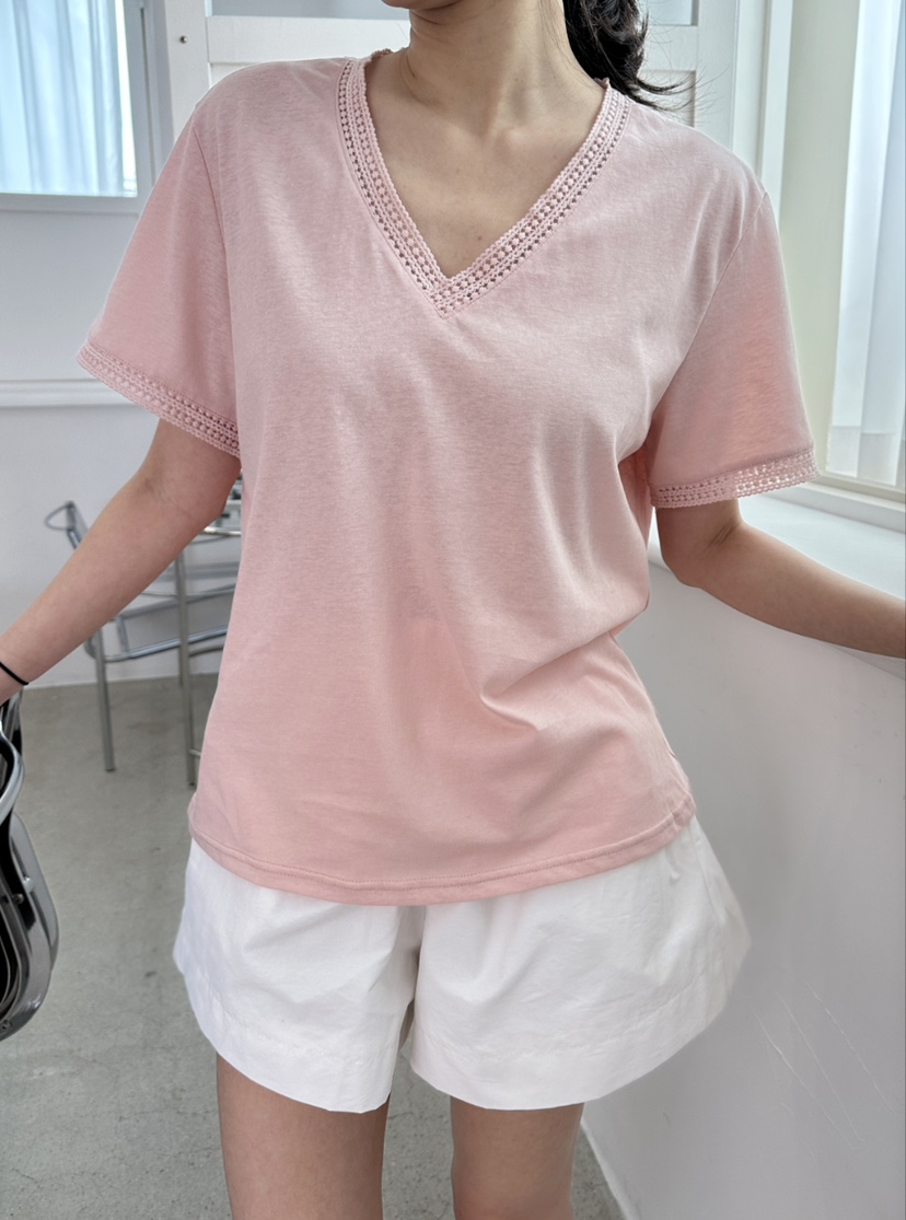 CLASSY-O直郵韓國代購㊣女裝新款推薦人氣熱賣25春夏T恤V領CLASSY-OT恤