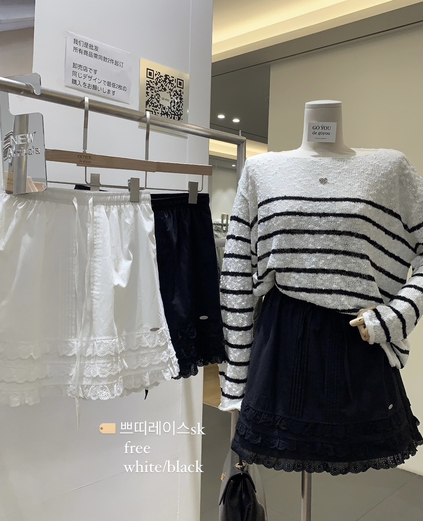 GOYOU韓國直郵㊣女裝新款推薦熱賣25春夏時尚人氣休閑短裙蕾絲de goyou短裙