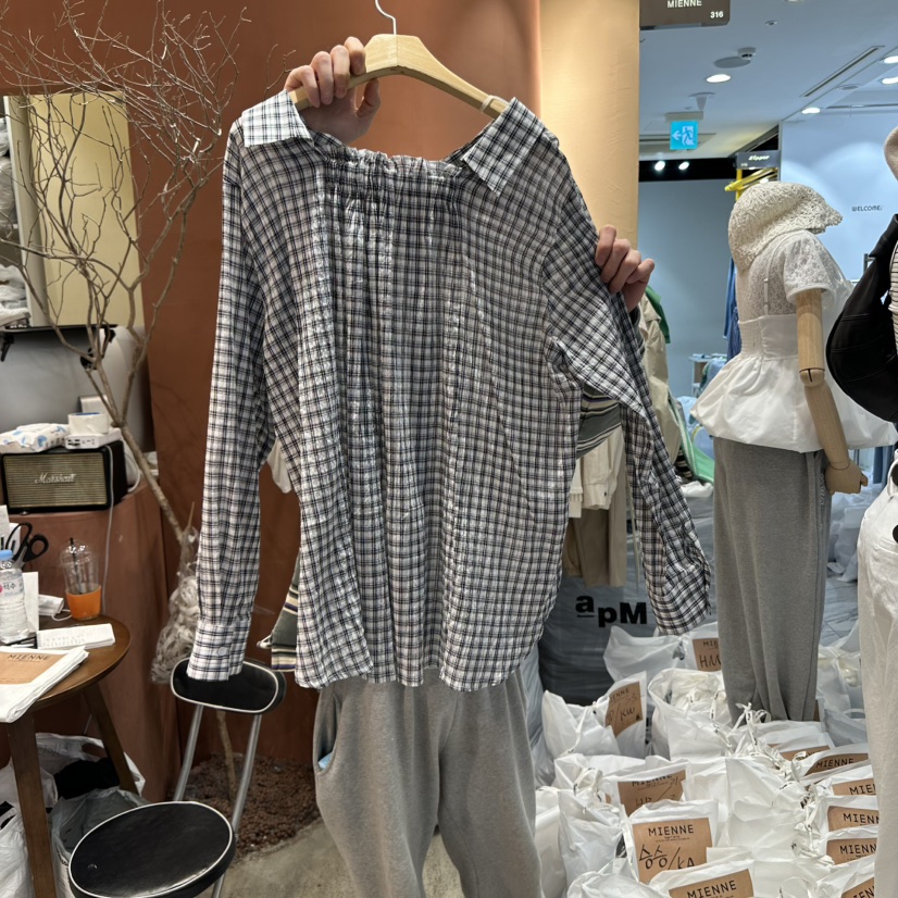 MIENNE韓國直郵㊣女裝新品人氣25春夏推薦休閑時尚襯衫蕾絲衫MIENNE襯衫/蕾絲衫