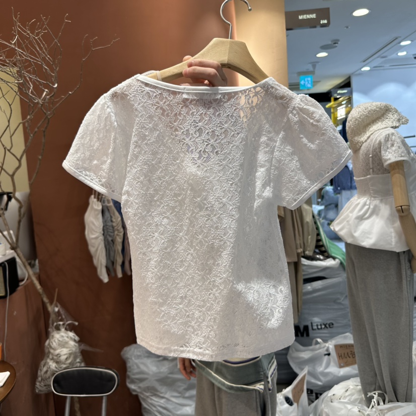 MIENNE韓國直郵㊣東大門實拍女裝新款時尚25春夏襯衫蕾絲衫MIENNE襯衫/蕾絲衫