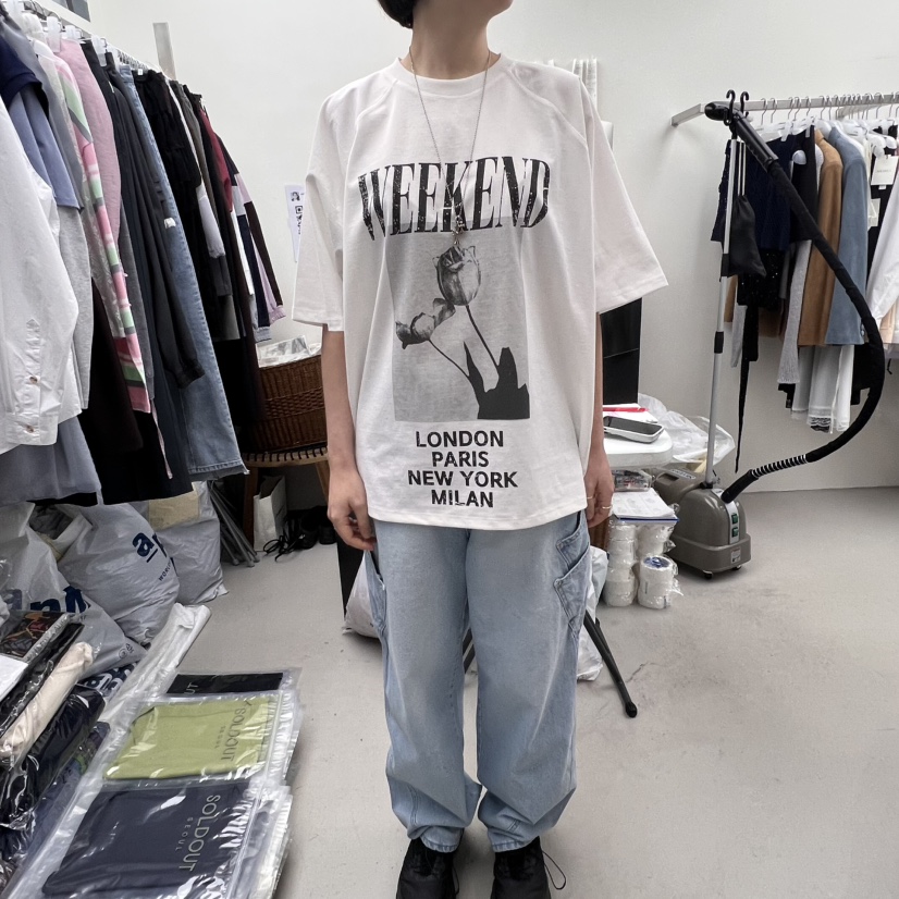 SOLD OUT直郵韓國代購㊣女裝新品休閑時尚人氣25春夏推薦T恤SOLD OUTT恤圖色3