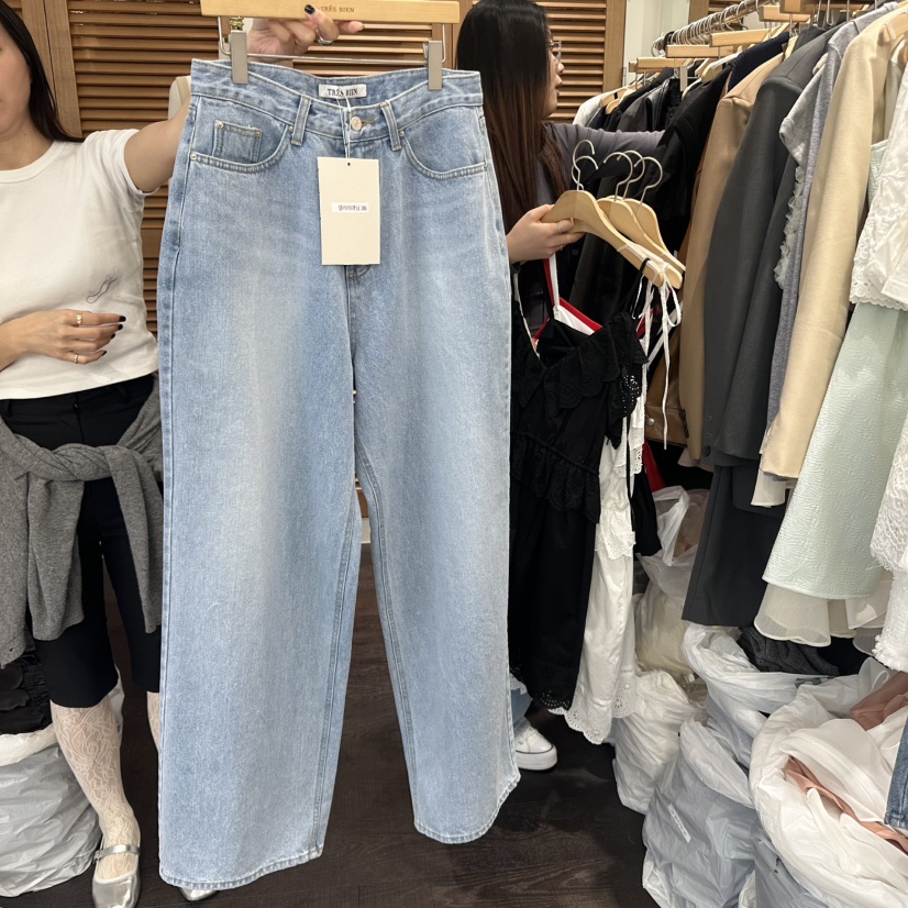 TRES BIEN直郵韓國代購㊣女裝新品休閑人氣時尚熱賣牛仔褲TRES BIEN牛仔褲