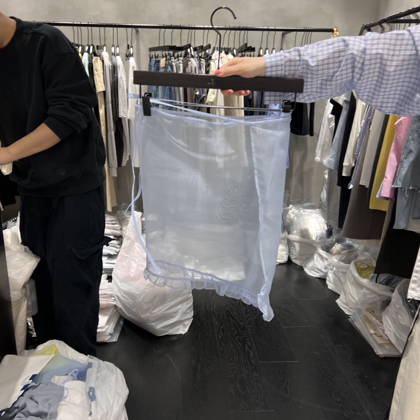 TUG韓國直郵㊣東大門實拍女裝新款推薦休閑熱賣25春夏短裙歐根紗TUG短裙