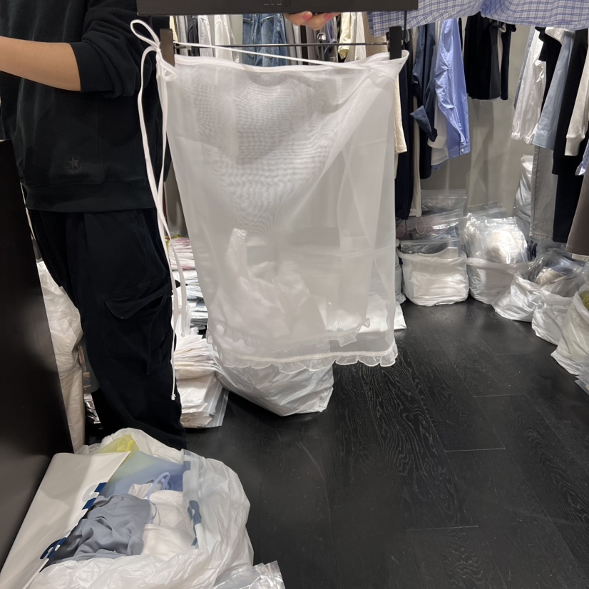 TUG韓國直郵㊣東大門實拍女裝新款推薦休閑熱賣25春夏短裙歐根紗TUG短裙圖色3