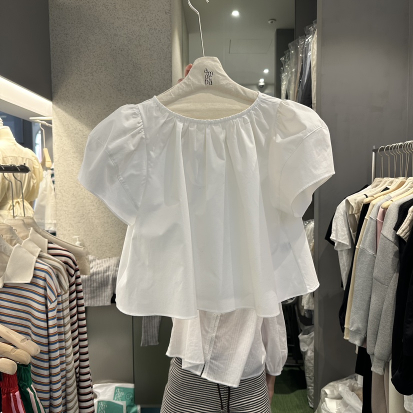 AMOEBA韓國㊣直郵東大門代購女裝新品25春夏人氣襯衫蕾絲衫AMOEBA襯衫/蕾絲衫
