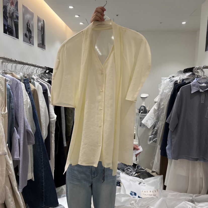 THE REST韓國直郵㊣女裝新款熱賣時尚人氣25春夏襯衫蕾絲衫THE REST/UNNOEUD襯衫/蕾絲衫