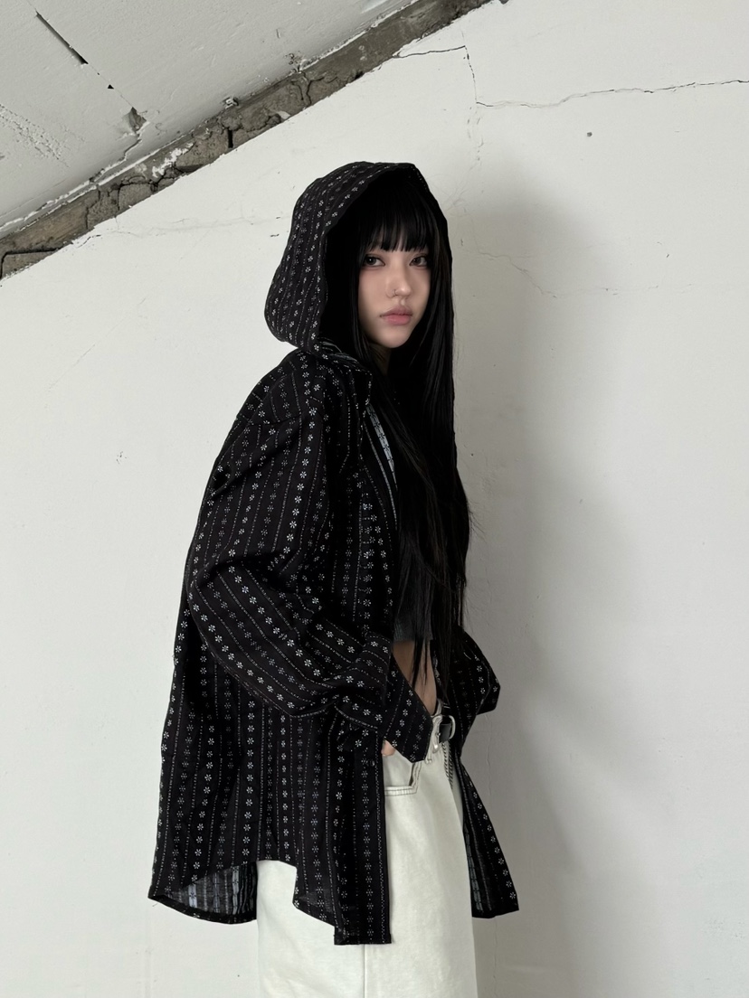SEEOT韓國直郵㊣女裝新品25春夏人氣休閑推薦襯衫蕾絲衫連帽GGD襯衫/蕾絲衫