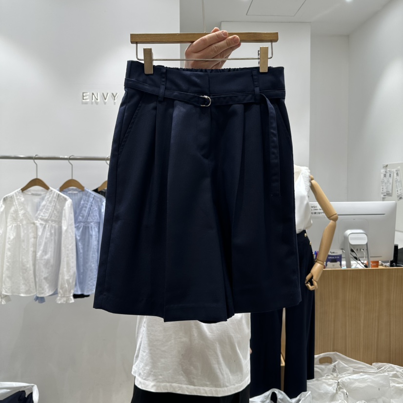 ENVY韓國直郵㊣女裝新品人氣熱賣時尚休閑25春夏短褲含腰帶ENVY短褲圖色3