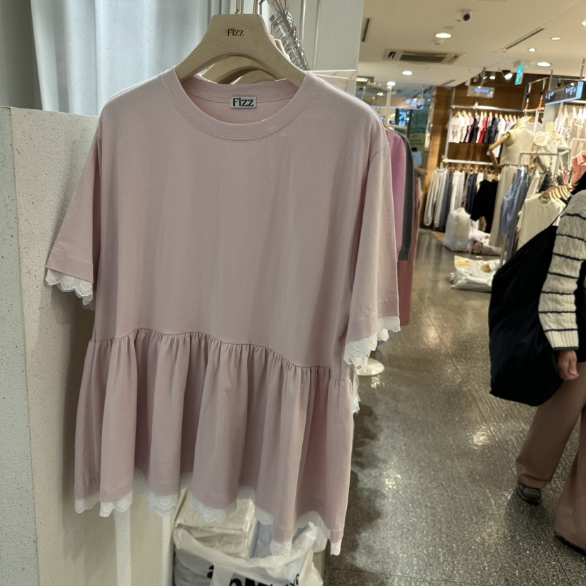 FIZZ韓國直郵㊣東大門實拍女裝新款時尚25春夏熱賣休閑人氣T恤FIZZT恤圖色2