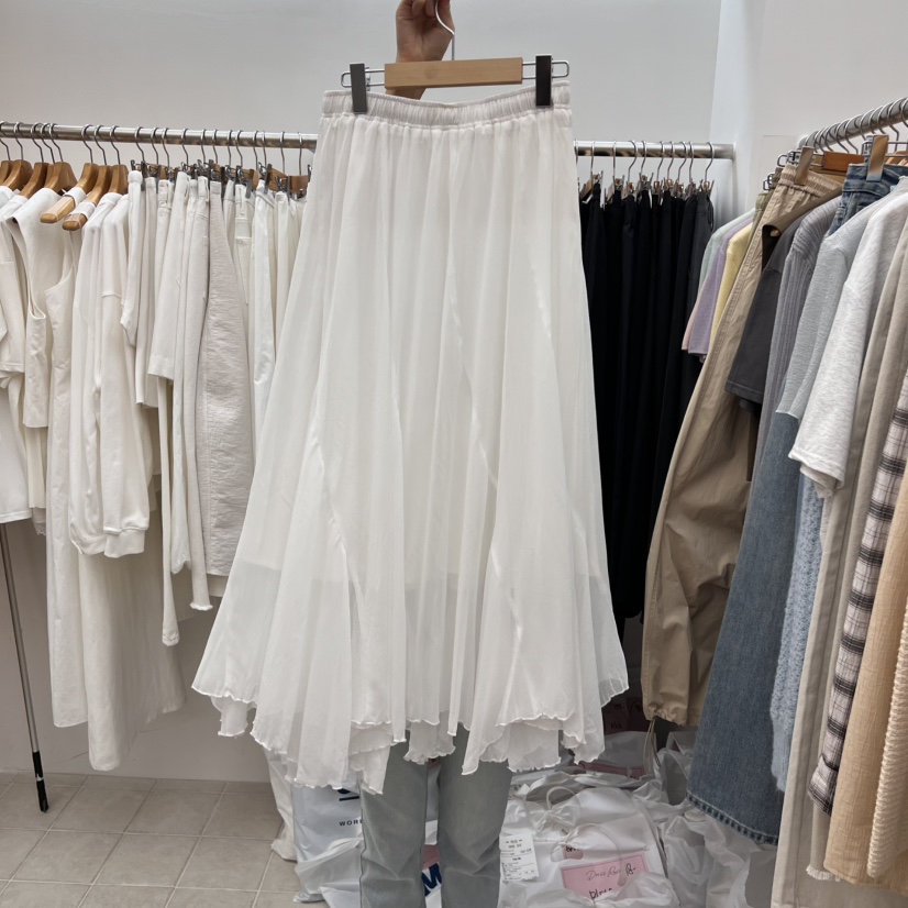 DRESS ROOM韓國㊣直郵東大門代購女裝新品25春夏長裙荷葉邊DRESS ROOM長裙