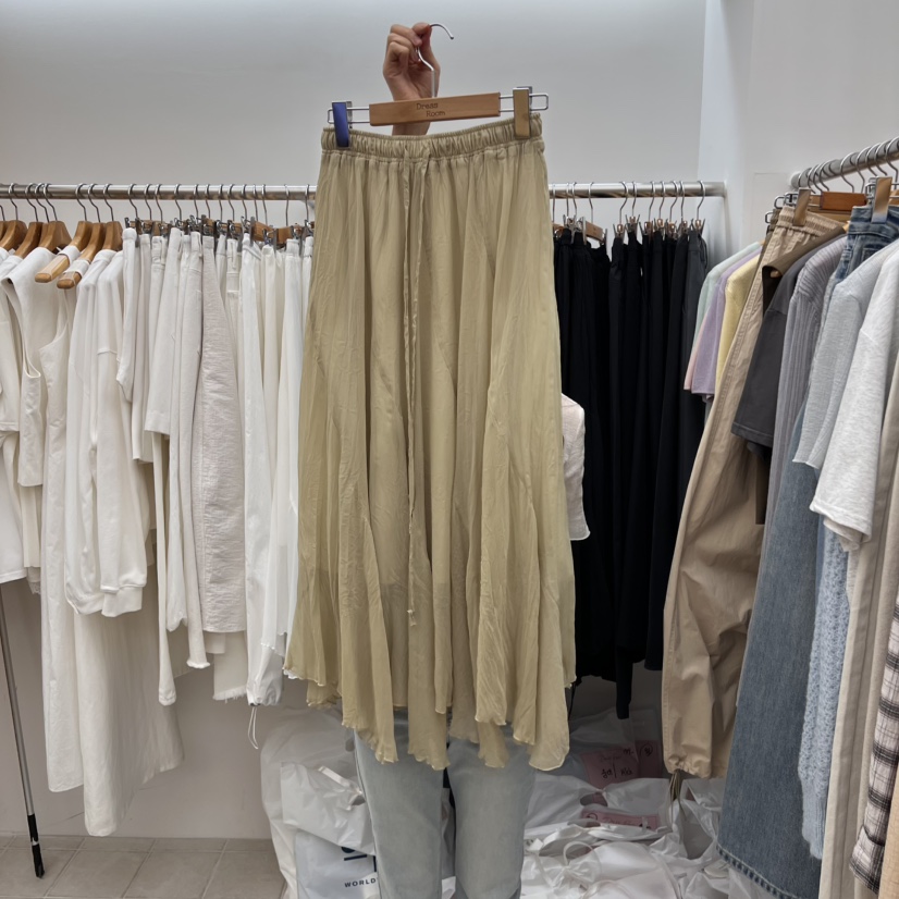 DRESS ROOM韓國㊣直郵東大門代購女裝新品25春夏長裙荷葉邊DRESS ROOM長裙圖色3