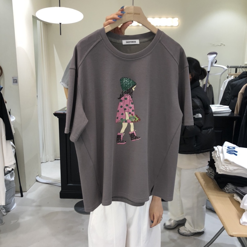 DAISY DRESS韓國直郵㊣女裝新款25春夏推薦熱賣人氣休閑T恤DAISY DRESST恤圖色2