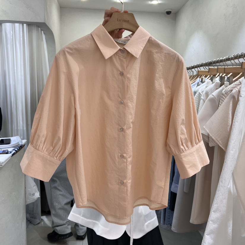 LE VASE韓國㊣直郵東大門代購女裝新款推薦休閑襯衫蕾絲衫LE VASE襯衫/蕾絲衫圖色2