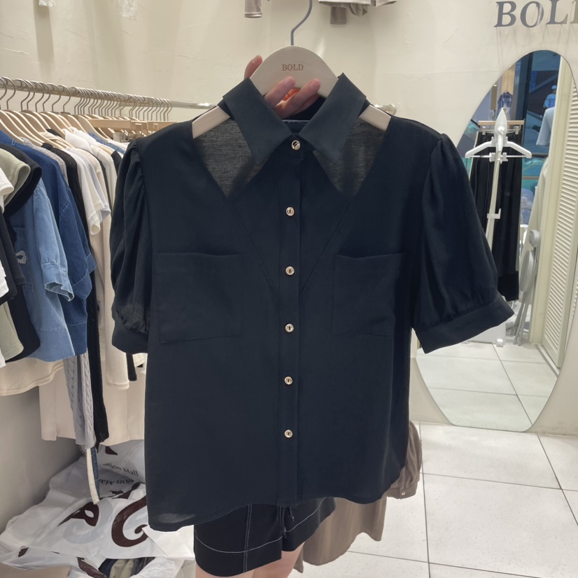 BOLD韓國直郵㊣女裝新款時尚25春夏人氣熱賣休閑襯衫蕾絲衫BOLD襯衫/蕾絲衫圖色3