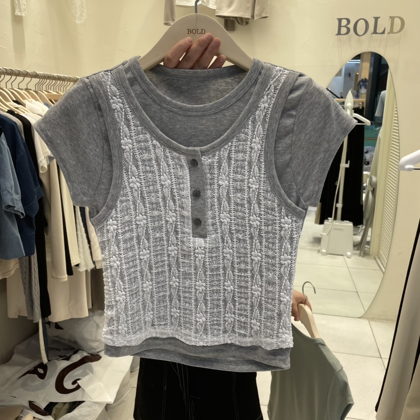 BOLD直郵韓國代購㊣女裝新品人氣休閑推薦熱賣25春夏時尚T恤BOLDT恤圖色3