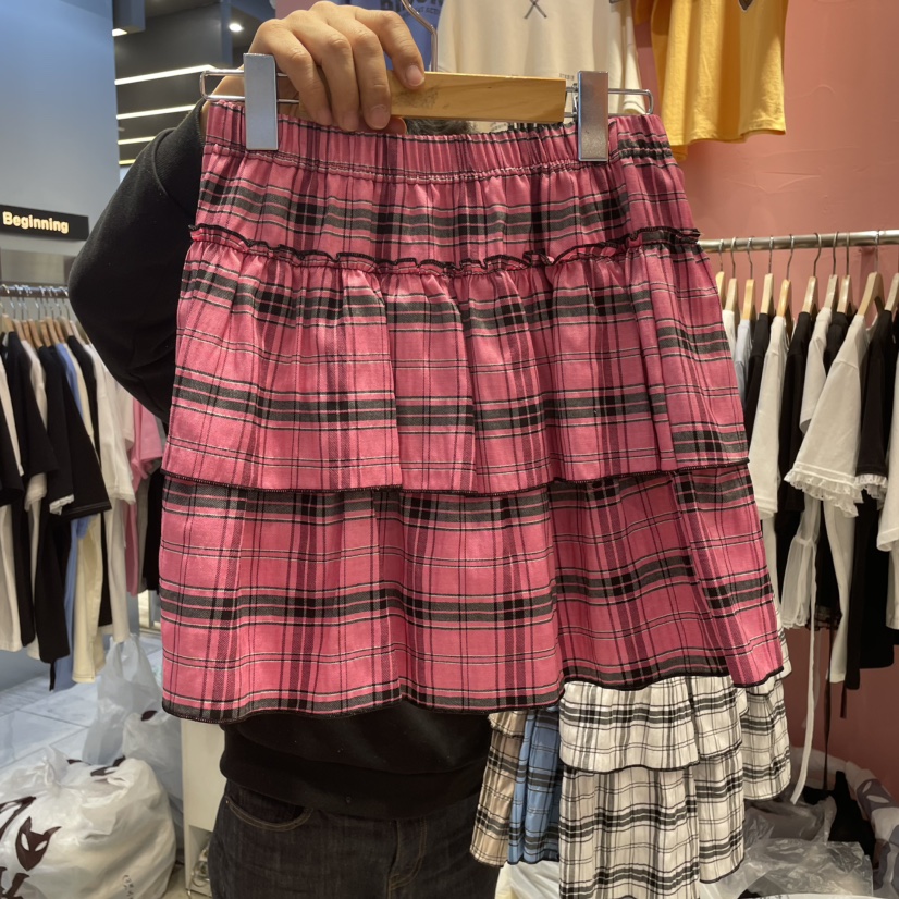 K STORY直郵韓國代購㊣女裝新品熱賣休閑時尚短裙格紋半身裙K STORY短裙圖色3