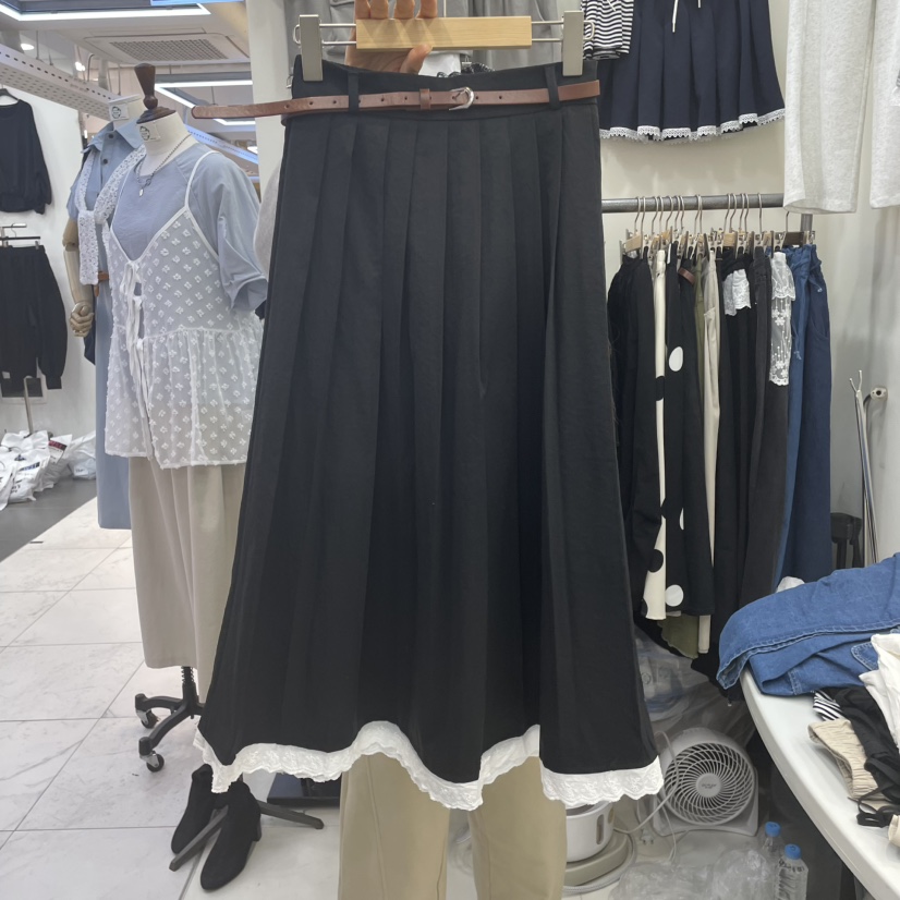 HOJAE韓國㊣直郵東大門代購女裝新款休閑熱賣時尚推薦長裙蕾絲MID-LEVEL JUMP長裙