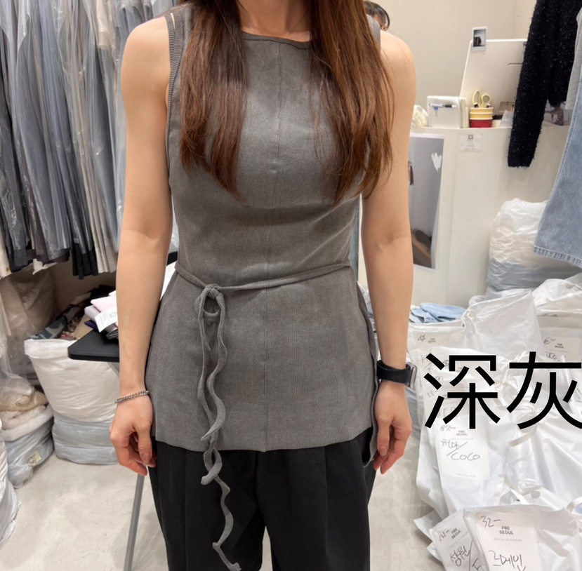 FRE韓國直郵㊣女裝新款熱賣時尚人氣25春夏推薦吊帶背心假兩件FRE吊帶/背心圖色3