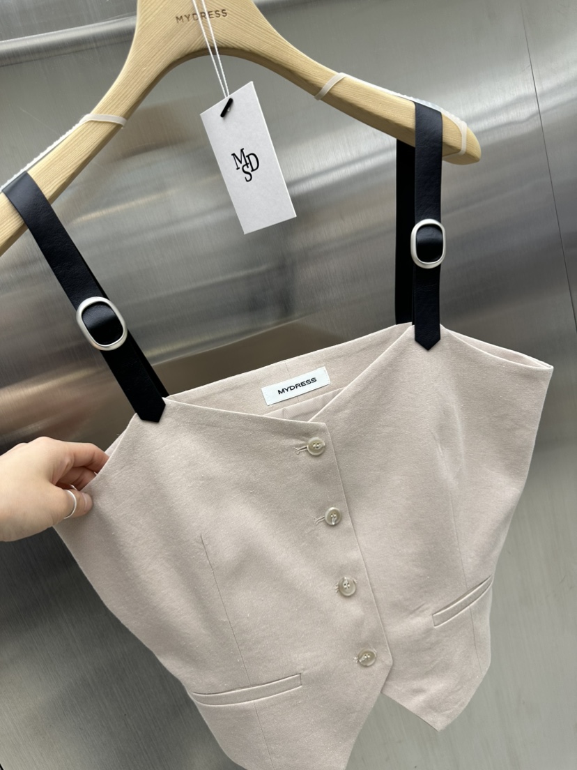 MYDRESS韓國㊣直郵東大門代購女裝新款時尚休閑推薦馬甲腰帶MYDRESS馬甲