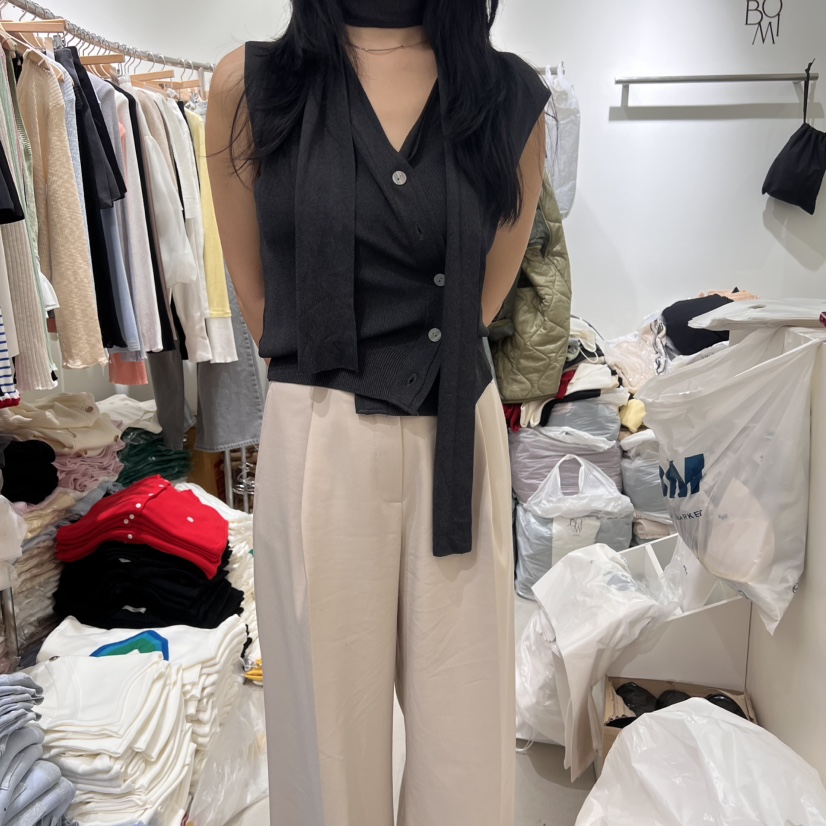 BY BOMI韓國直郵㊣女裝新款推薦25春夏熱賣吊帶背心含飄帶BY BOMI吊帶/背心圖色2