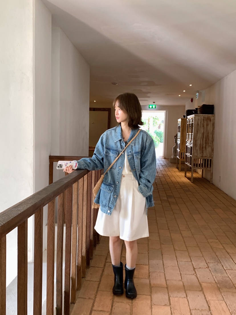 HER直郵韓國代購㊣女裝新品熱賣推薦25春夏人氣時尚夾克口袋HER夾克