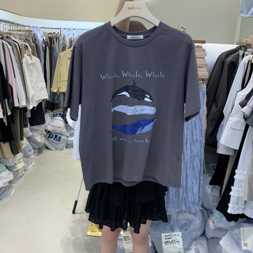BANILLA.B直郵韓國代購㊣女裝新款25春夏推薦人氣休閑熱賣T恤STAINLESST恤圖色3