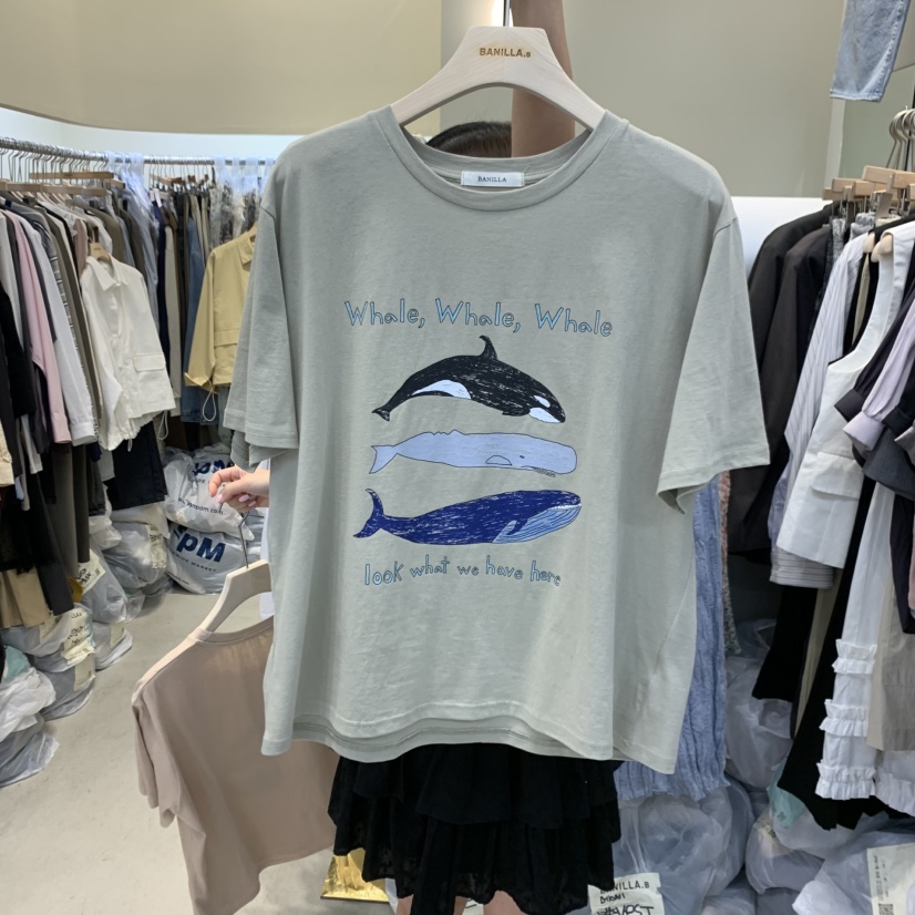 BANILLA.B直郵韓國代購㊣女裝新款25春夏推薦人氣休閑熱賣T恤STAINLESST恤圖色4