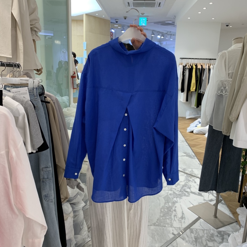 ALMOND韓國直郵㊣東大門實拍女裝新品推薦25春夏襯衫蕾絲衫亞麻ALMOND襯衫/蕾絲衫