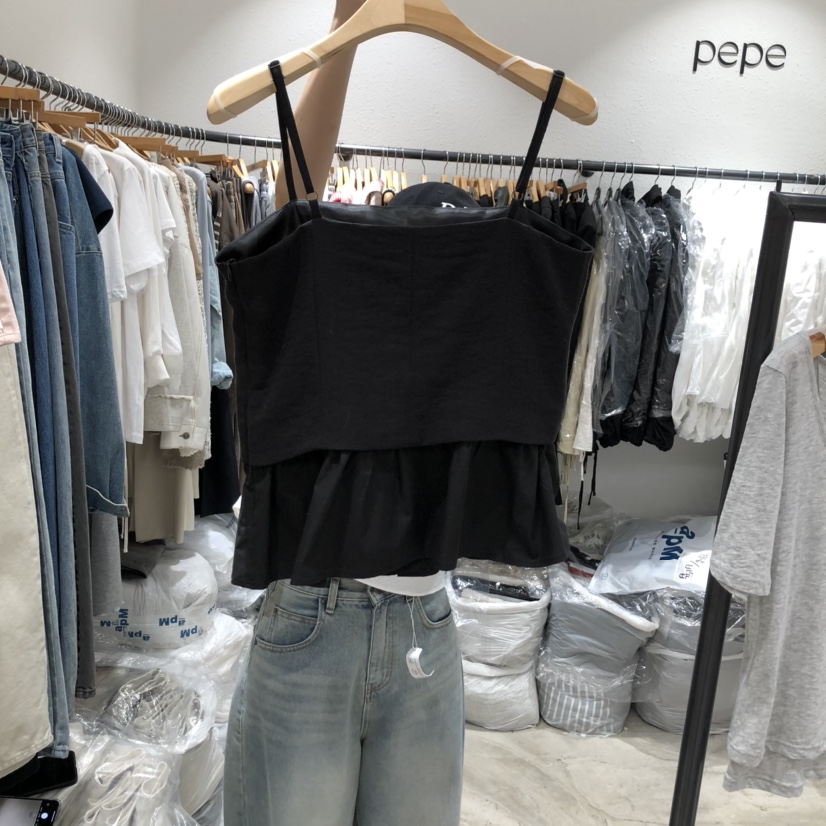 ALMOND PEPE韓國直郵㊣東大門實拍女裝新品推薦吊帶背心不含內搭ALMOND PEPE吊帶/背心
