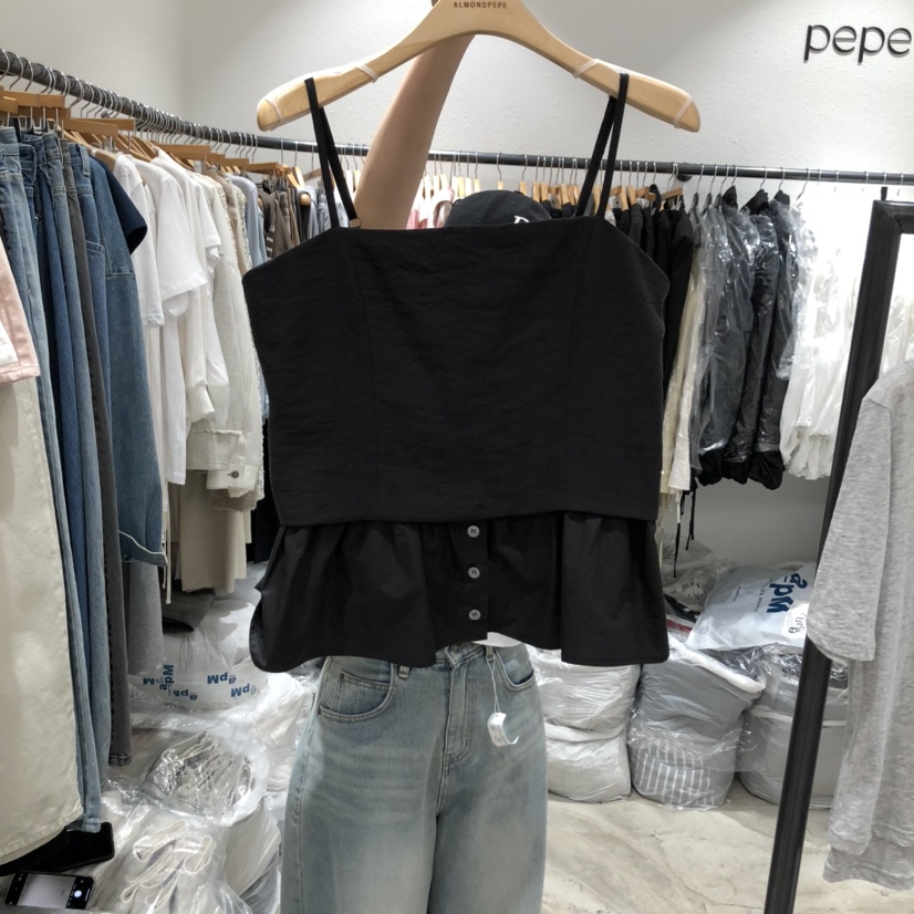 ALMOND PEPE韓國直郵㊣東大門實拍女裝新品推薦吊帶背心不含內搭ALMOND PEPE吊帶/背心