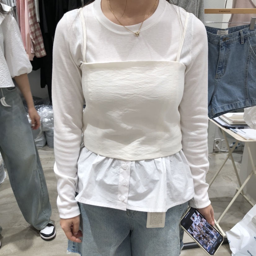 ALMOND PEPE韓國直郵㊣東大門實拍女裝新品推薦吊帶背心不含內搭ALMOND PEPE吊帶/背心圖色2