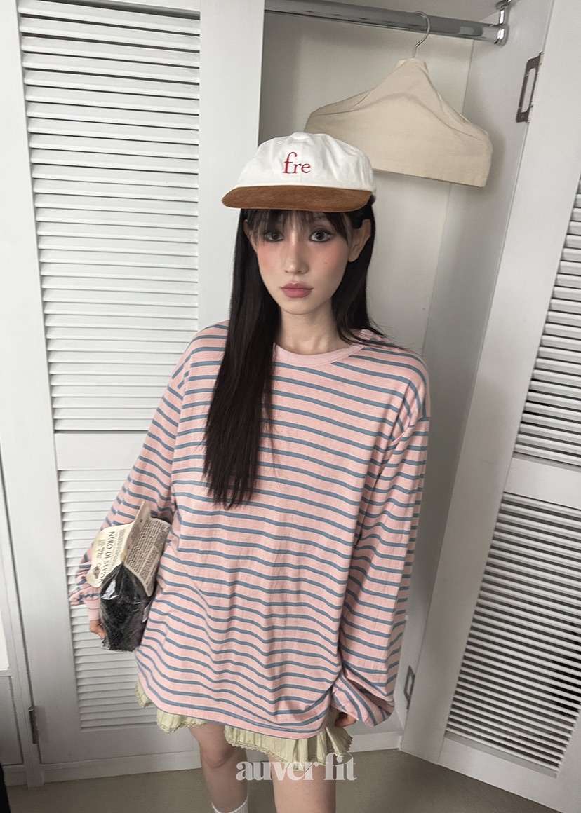 AUVERFIT韓國㊣直郵東大門代購女裝新款25春夏人氣推薦長袖T恤AUVERFIT長袖T恤