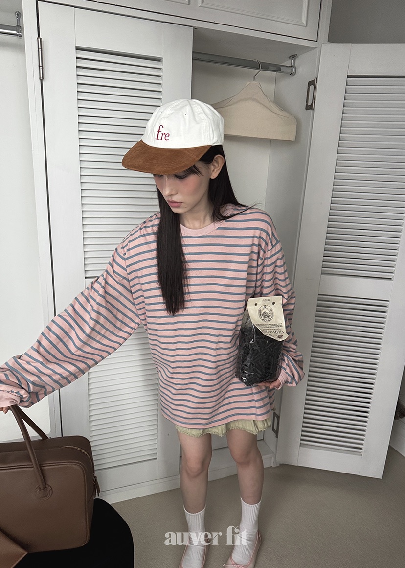 AUVERFIT韓國㊣直郵東大門代購女裝新款25春夏人氣推薦長袖T恤AUVERFIT長袖T恤