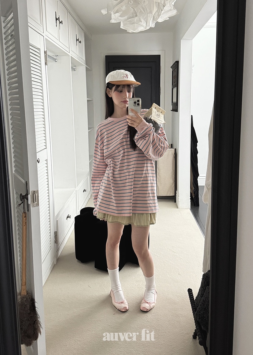 AUVERFIT韓國㊣直郵東大門代購女裝新款25春夏人氣推薦長袖T恤AUVERFIT長袖T恤