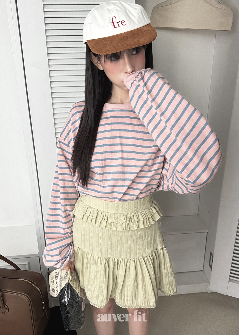 AUVERFIT韓國㊣直郵東大門代購女裝新款25春夏人氣推薦長袖T恤AUVERFIT長袖T恤