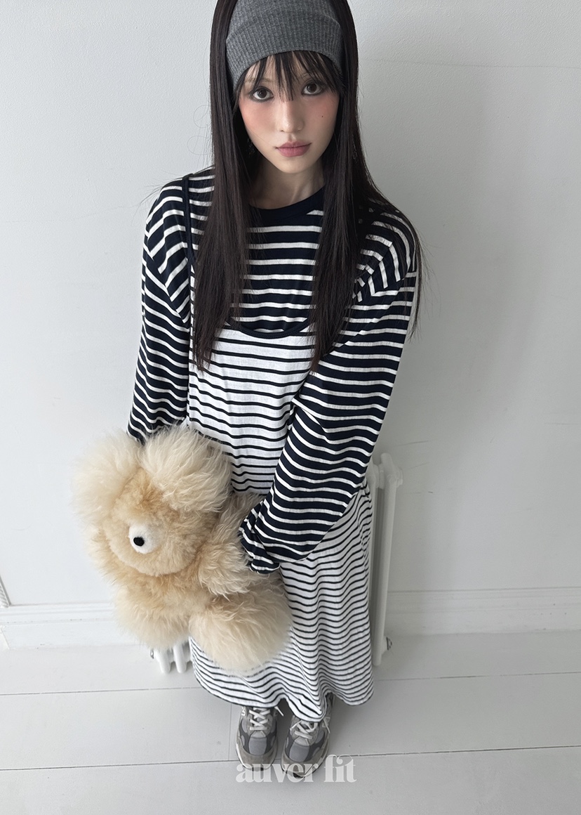 AUVERFIT韓國㊣直郵東大門代購女裝新款25春夏人氣推薦長袖T恤AUVERFIT長袖T恤