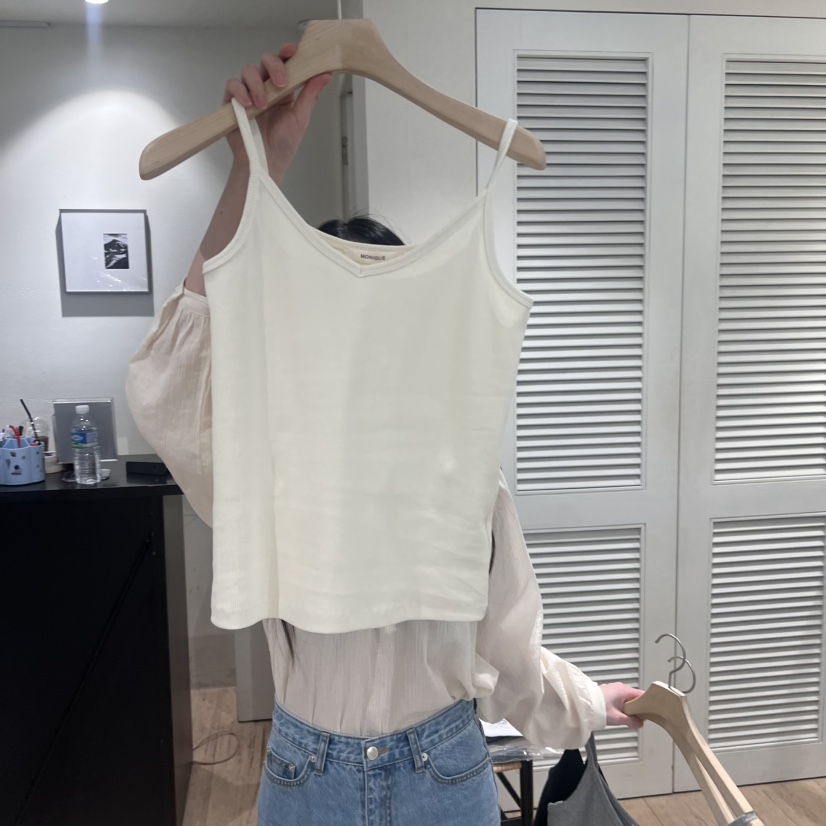 MONIQUE直郵韓國代購㊣女裝新款25春夏休閑人氣推薦吊帶背心MONIQUE吊帶/背心