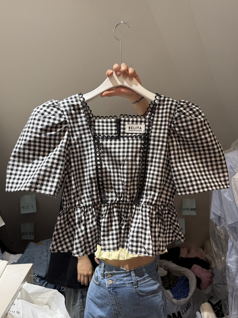 BELITA-L直郵韓國代購㊣女裝新款人氣時尚熱賣休閑襯衫蕾絲衫BELITA-L襯衫/蕾絲衫
