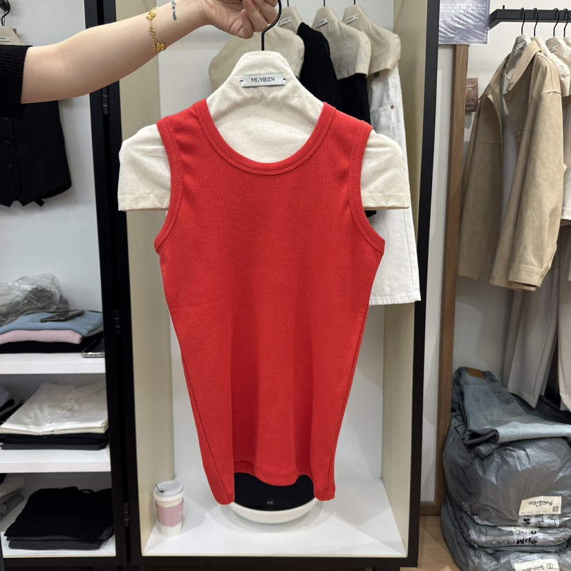 MUYBIEN直郵韓國代購㊣女裝新品人氣熱賣休閑25春夏吊帶背心MUYBIEN吊帶/背心圖色1