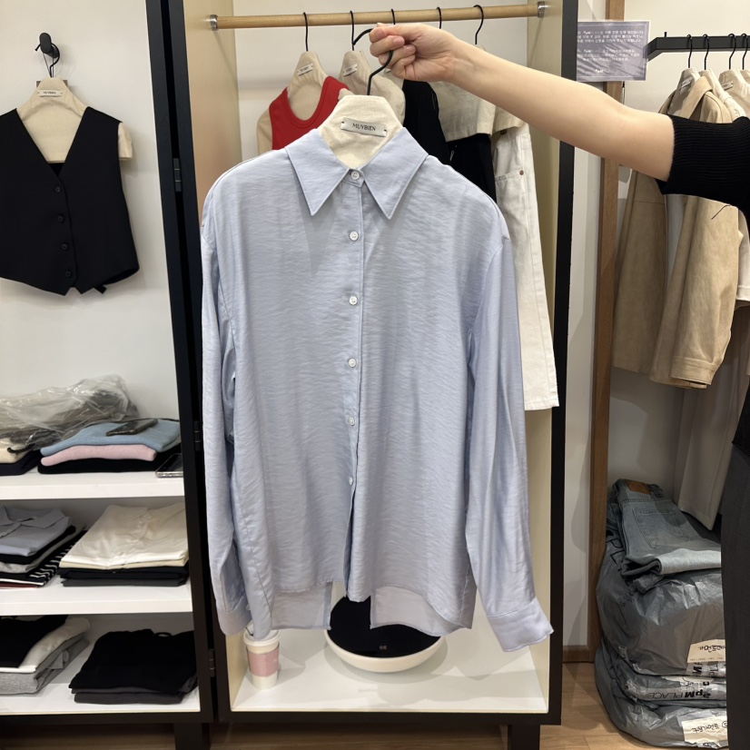 MUYBIEN韓國㊣直郵東大門代購女裝新品推薦熱賣休閑襯衫蕾絲衫MUYBIEN襯衫/蕾絲衫圖色2