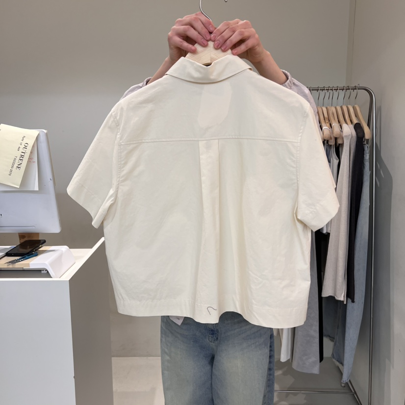 OUTRENE韓國直郵㊣東大門實拍女裝新品休閑熱賣襯衫蕾絲衫口袋OUTRENE襯衫/蕾絲衫
