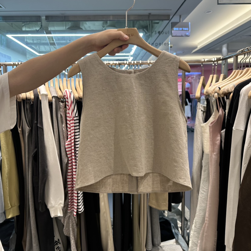 HONG.U韓國直郵㊣東大門實拍女裝新品人氣休閑時尚吊帶背心HONG.U吊帶/背心圖色3