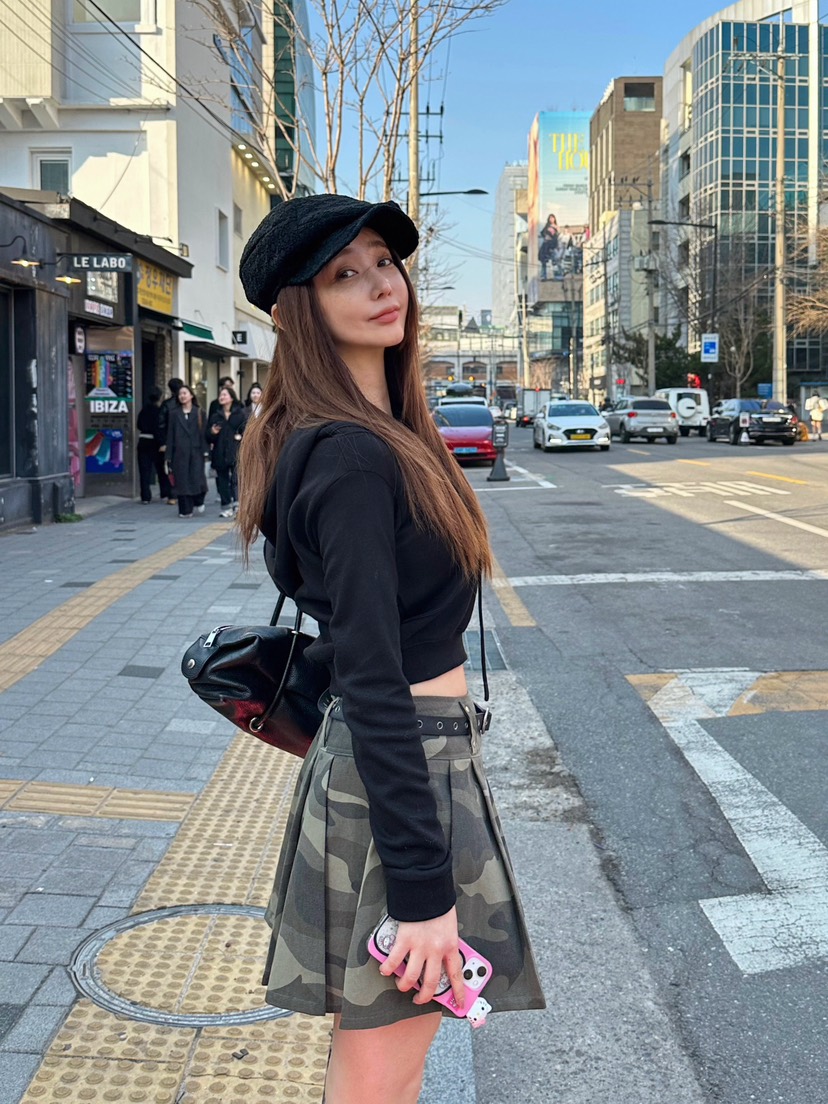 81 MARKET-L韓國㊣直郵東大門代購女裝新品25春夏短裙迷彩81 MARKET-L短裙