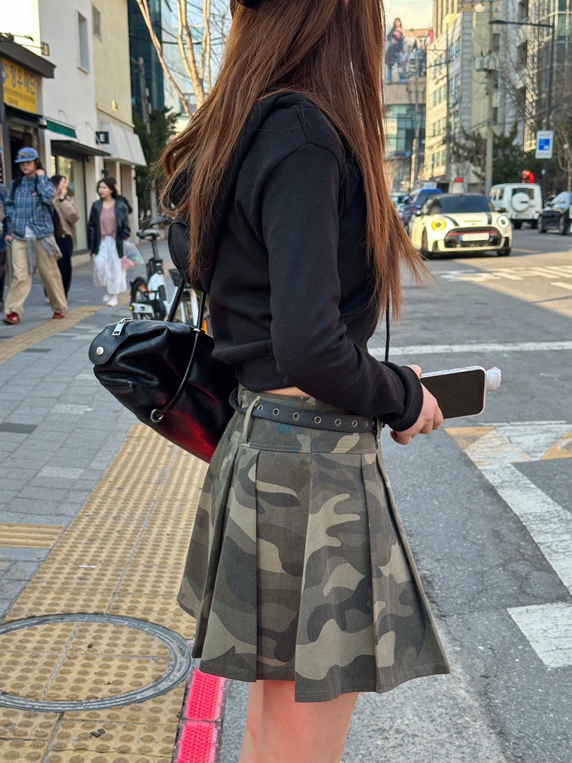81 MARKET-L韓國㊣直郵東大門代購女裝新品25春夏短裙迷彩81 MARKET-L短裙