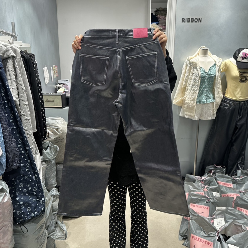 RIBBON直郵韓國代購㊣女裝新品人氣25春夏休閑熱賣推薦牛仔褲RIBBON牛仔褲