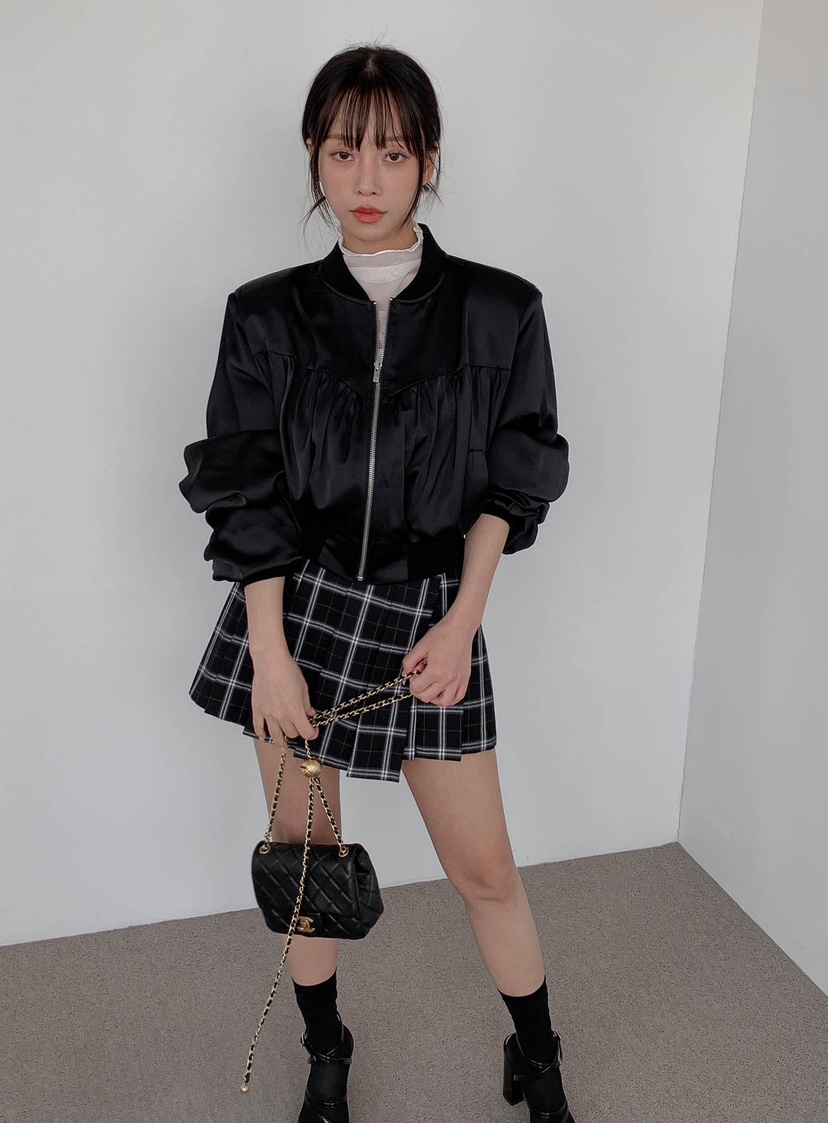 SLIT韓國直郵㊣東大門實拍女裝新款推薦時尚休閑人氣夾克褶皺SLIT夾克