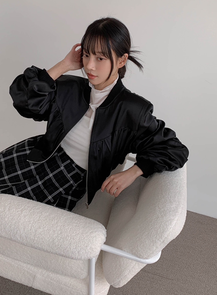 SLIT韓國直郵㊣東大門實拍女裝新款推薦時尚休閑人氣夾克褶皺SLIT夾克